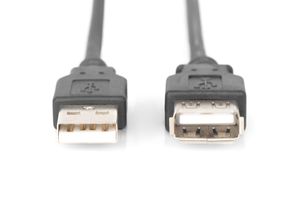 Digitus USB-kabel USB 2.0 USB-A stekker, USB-A bus 1.80 m Zwart AK-300202-018-S