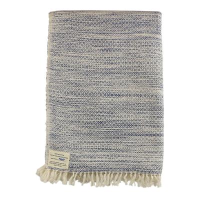 Handgeweven Katoenen Deken Diamand Ikat (Blauw)