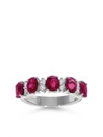 LEO PIZZO bague Eternity en or blanc 18ct ornée de diamants et de rubis - Argent - thumbnail