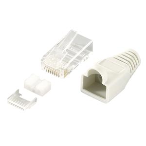 LogiLink MP0021 RJ45-connector, Cat 6, afgeschermd Stekker, recht Aantal polen: 8P8C Grijs 100 stuk(s)