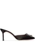 Manolo Blahnik mules Hangisi 70 en satin - Noir