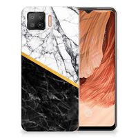 OPPO A73 4G TPU Siliconen Hoesje Marmer Wit Zwart - Origineel Cadeau Man