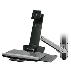 Ergotron StyleView Sit-Stand Combo Arm Monitor-wandbeugel 1-voudig 25,4 cm (10) - 61,0 cm (24) Zwart Toetsenbordhouder, Kantelbaar, Zwenkbaar, Roteerbaar