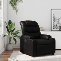 Fauteuil verstelbaar kunstleer zwart - thumbnail