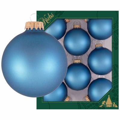 8x Oceaan Blauwe Matte Kerstballen Van Glas 7 Cm - Kerstbal