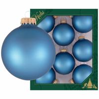 8x Oceaan Blauwe Matte Kerstballen Van Glas 7 Cm - Kerstbal