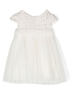 Lapin House robe évasée en tulle à détail de nœud - Blanc