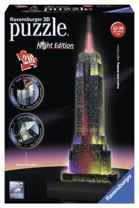 Ravensburger puzzel 216 stukjes 3D gebouwen midi empire state building bij nacht