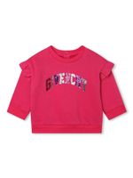 Givenchy Kids sweat molletonné à logo brodé de sequins - Rose