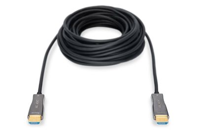 Digitus AK-330125-150-S HDMI-kabel HDMI / Glasvezel Aansluitkabel HDMI-A-stekker, HDMI-A-stekker 15.00 m Zwart 4K UHD