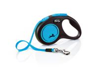 Flexi Neon 5 m Zwart, Blauw Hond Intrekbare riem