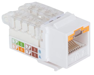 Intellinet abschließbare Cat6 Modularbuchse UTP Keystone werkzeuglos weiß RJ45-inbouwmodule Keystone CAT 3, CAT 4, CAT 5, CAT 5e, CAT 6