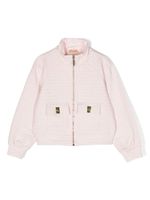 Elisabetta Franchi La Mia Bambina veste zippée à logo embossé - Rose - thumbnail