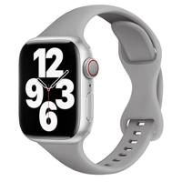 By Qubix - Sportbandje Slim Fit - Grijs - Compatible met Apple Watch 38mm / 40mm / 41mm / 42mm - Compatible Apple watch bandjes