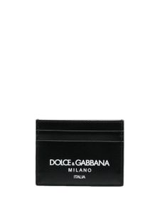 Dolce & Gabbana porte-cartes en cuir à logo imprimé - Noir