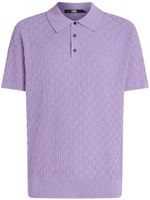 Karl Lagerfeld polo à logo en jacquard - Violet - thumbnail