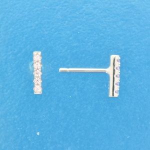 TFT Oorknoppen Balkje Zirkonia Zilver Gerhodineerd Glanzend 8 mm x 1.7 mm