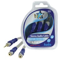 HQ SA-011-0.2 audio kabel 0,25 m 3.5mm 2 x 3.5mm Blauw, Grijs