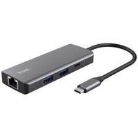 Trust Dalyx 6-in-1 USB-C-adapter USB Hub Zilver