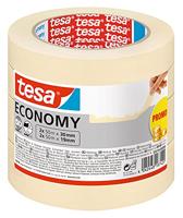 tesa Afplaktape Universal - Universele schilderstape voor bijna alle ondergronden - Beige afplaktape - Afplakband 2x 50 m x 30 mm + 2x 50m x 19mm