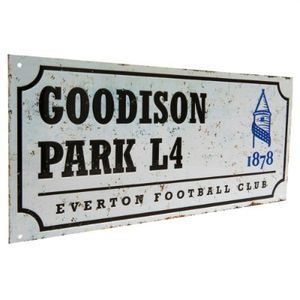 Everton Retro Straatbord - Wit (40cm x 18cm)