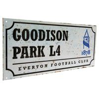 Everton Retro Straatbord - Wit (40cm x 18cm) - thumbnail