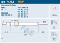 Gloeibougie FAE, Spanning (Volt)4,4V, u.a. für Audi, VW, Seat, Skoda, Porsche - thumbnail