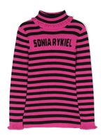 SONIA RYKIEL ENFANT pull rayé à logo intarsia - Rose