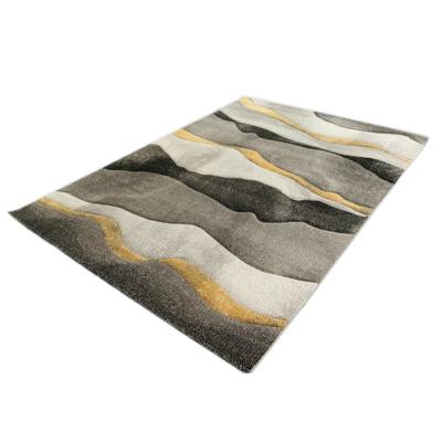 Vloerkleed - Golfjes Design - Diamond Deluxe - Goud-Grijs-160 x 230 cm Vloerkleed - Golfjes Design - Diamond Deluxe - Goud-Grijs-160 x 230 cm