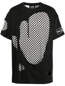 Haculla layered checkerboard-print cotton T-shirt - Noir