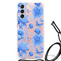 Case voor Samsung Galaxy S21 FE Flowers Blue