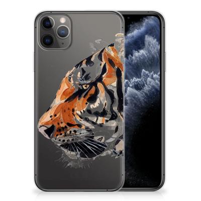 Hoesje maken Apple iPhone 11 Pro Max Watercolor Tiger Hoesje maken Apple iPhone 11 Pro Max Watercolor Tiger