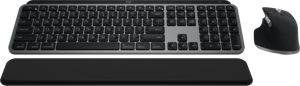 Logitech MX Keys S Combo for Mac toetsenbord Inclusief muis RF-draadloos + Bluetooth QWERTY US International Aluminium, Zwart