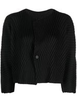 Issey Miyake veste crop à manches trois-quarts - Noir