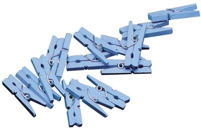 Haza Original miniwasknijperset 2,5 cm hout blauw 20 stuks