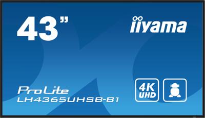Iiyama ProLite LH4365UHSB-B1 Digital Signage display Energielabel: E (A - G) 108 cm (42.5 inch) 3840 x 2160 Pixel 24/7 Anti-burn-in-functie, Media