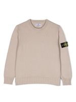 Stone Island Junior pull en maille à patch Compass - Tons neutres - thumbnail