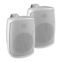 Monacor Coppia di altoparlanti PA a 2 vie, coppia casse acustiche 100V, 16W, casse da esterno IP65, diffusori bianchi