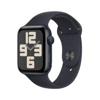 Apple Watch SE 9 (2e generatie, 2023) GPS 44 mm smartwatch met middernacht aluminium behuizing en middernacht sportband - S/M. fitnesstracker, slaapmonitor, ongevaldetectie