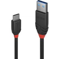 Lindy 36915 0.5m USB A USB C Mannelijk Mannelijk Zwart USB-kabel