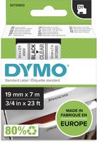 Dymo D1 tape 19 mm, zwart op transparant - thumbnail