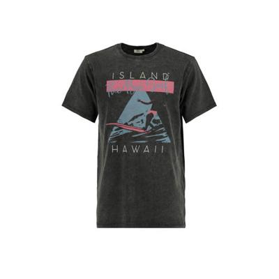 America Today T-shirt Elon Island met printopdruk dull black