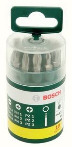 Bosch Accessories Promoline 2607019454 Bitset 10-delig Plat, Kruiskop Phillips, Kruiskop Pozidriv