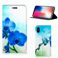 Apple iPhone X | Xs Smart Cover Orchidee Blauw - Cadeau voor je Moeder - thumbnail