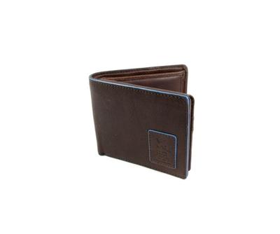 Leren heren Bilfold RFID blocking portemonnee laag bruin