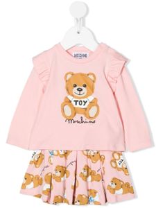 Moschino Kids bonnet-bavoir à imprimé Teddy Bear - Rose