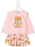 Moschino Kids bonnet-bavoir à imprimé Teddy Bear - Rose - thumbnail