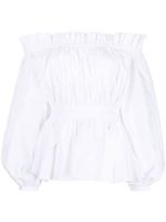 Alexander McQueen blouse en coton à épaules dénudées - Blanc