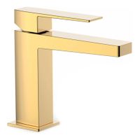 Wastafelkraan Tres Slim | Opbouw | Mengkraan | Standaard model | 1-hendel | Vierkant | 24k Goud glans