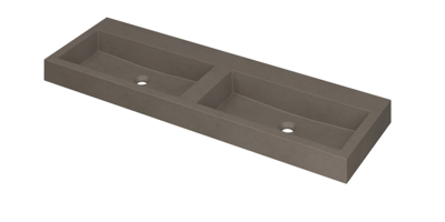 INK Momento wastafel quartz zonder kraangat 140 x 9 x 45 cm, quartz beton INK Momento wastafel quartz zonder kraangat 140 x 9 x 45 cm, quartz beton